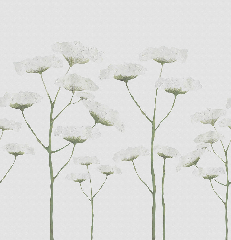 Dara, White Mural Wallpaper