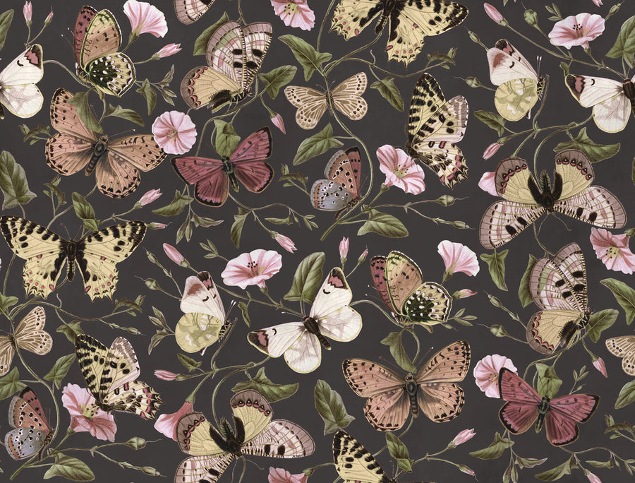 Butterflies, Midnight Mural Wallpaper