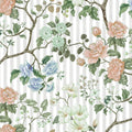 Rose Stripe, White Mural Wallpaper - pure wallpaper artwork