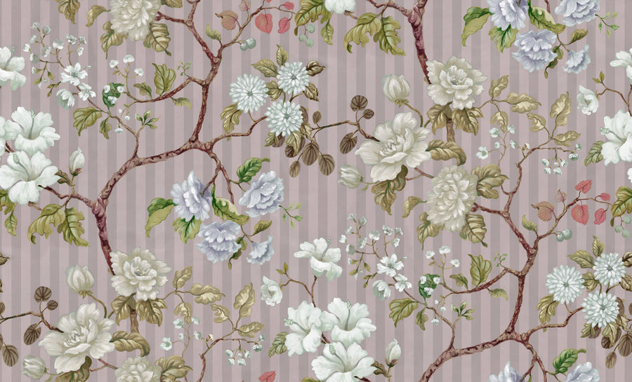 Rose Stripe, Pink Mural Wallpaper