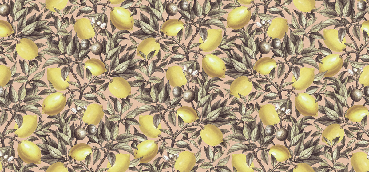 Lemon Tree, Pink Mural Wallpaper - pure wallpaper artwork