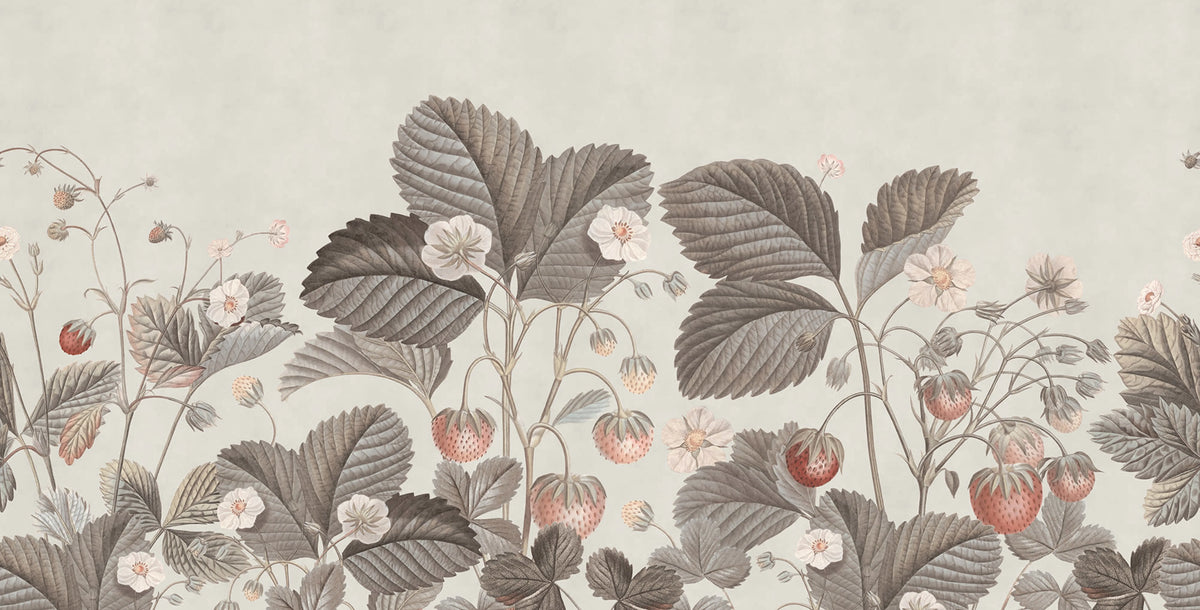 Wild Strawberries, Vintage Mural Wallpaper - pure wallpaper artwork