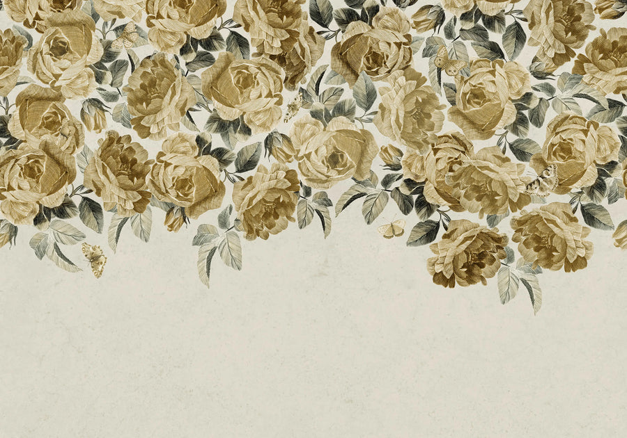 Rose Plenty, Yellow Mural Wallpaper