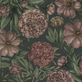 Peony Delight, Midnight Mural Wallpaper - pure wallpaper artwork