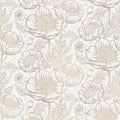 Golden Poppy, White Mural Wallpaper - pure wallpaper artwork