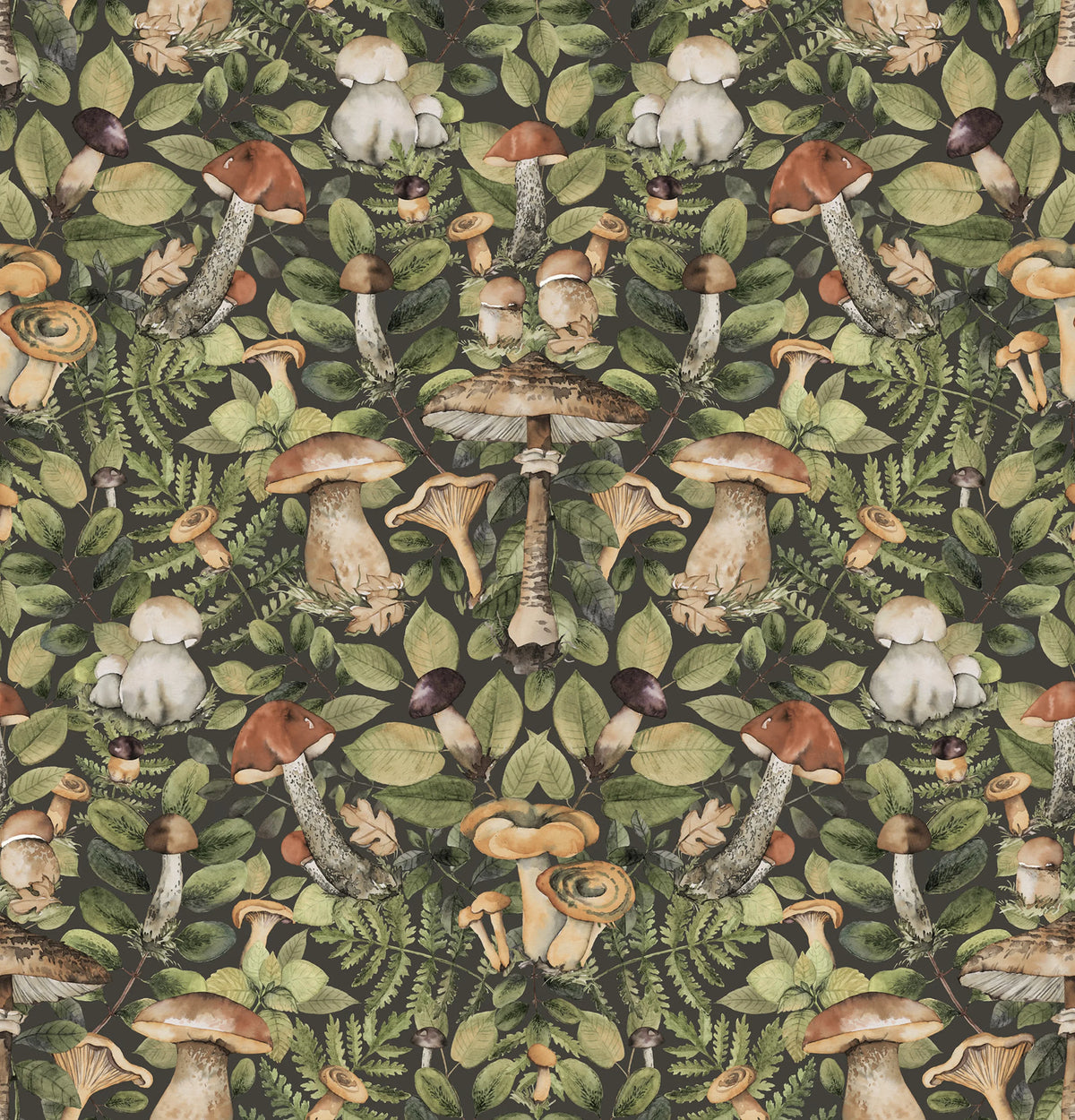 Mushroom Forest, Midnight Mural Wallpaper - pure wallpaper artwork