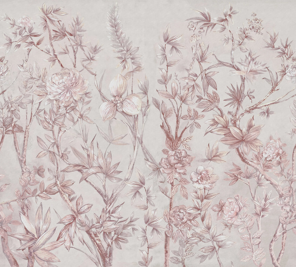 Silk Floral, Dusty Pink Mural Wallpaper - pure wallpaper artwork