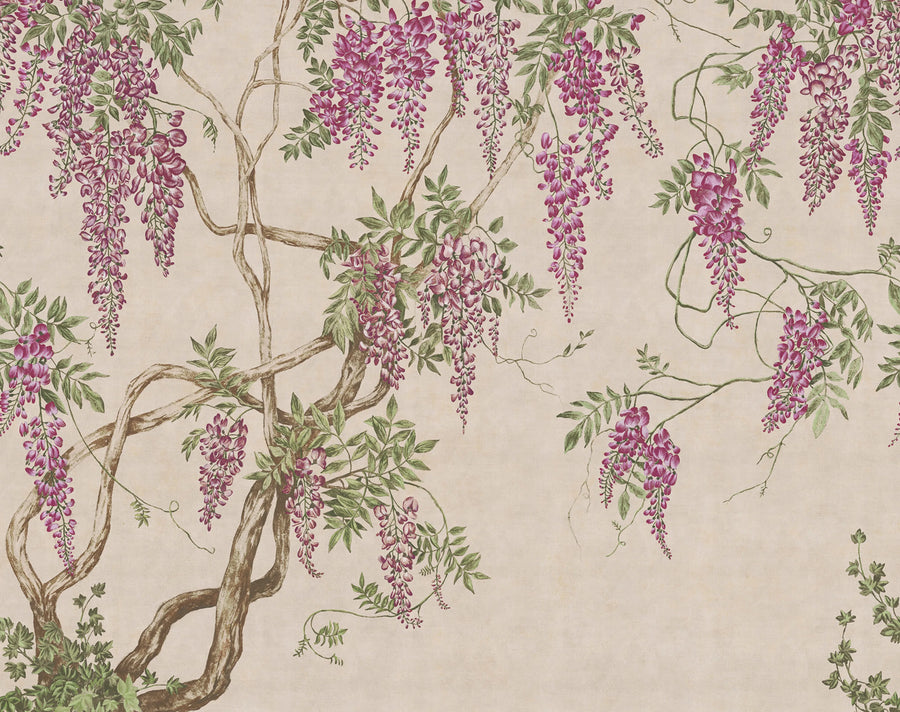 Wisteria Tree, Dusty Pink Mural Wallpaper