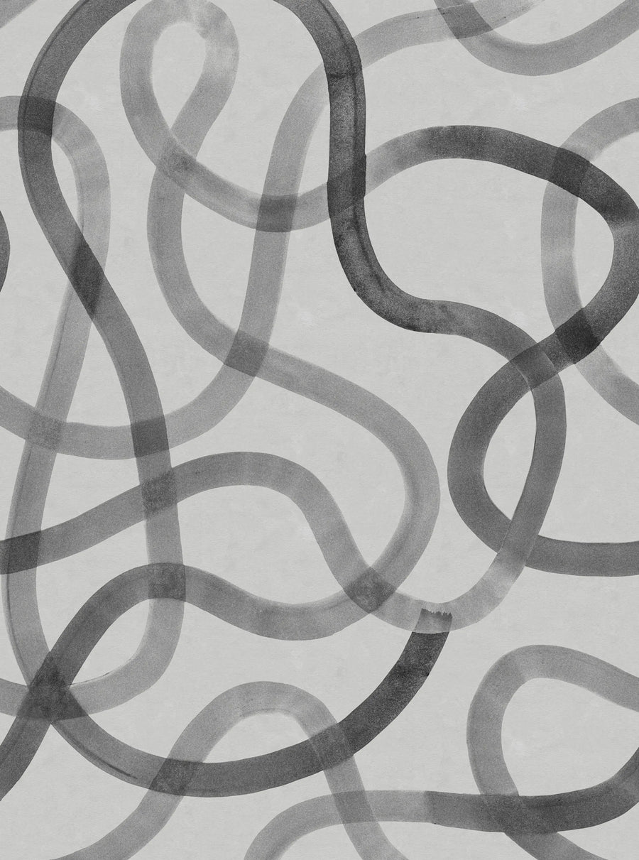 Serpentine, Gray Mural Wallpaper