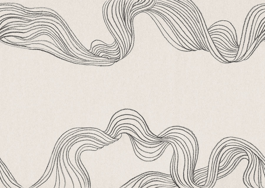 Stripes by Hand, Graphite Mural Wallpaper
