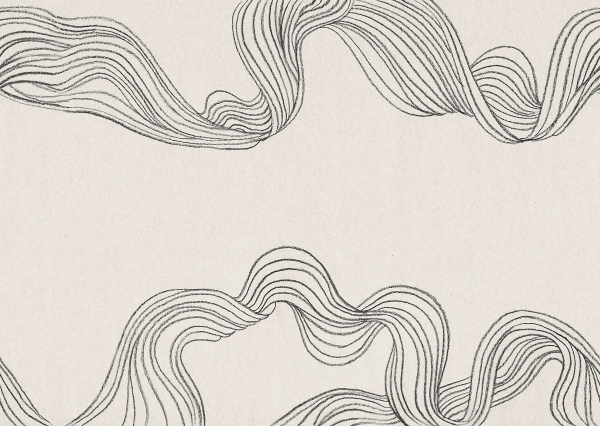 Stripes by Hand, Graphite Mural Wallpaper - pure wallpaper artwork