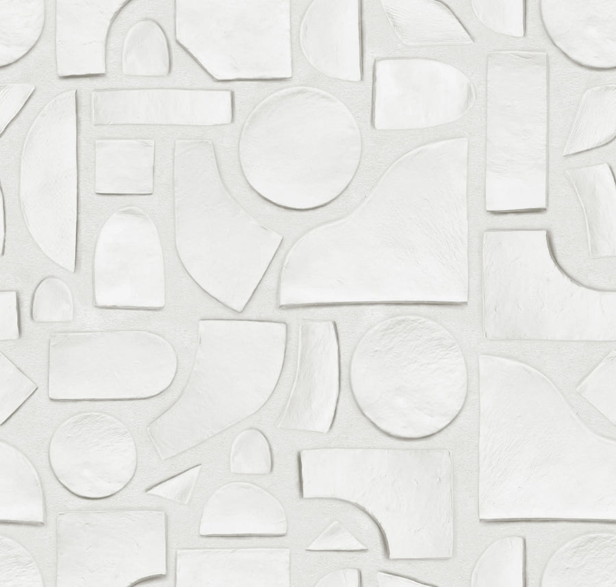 Clay Figures, White Mural Wallpaper