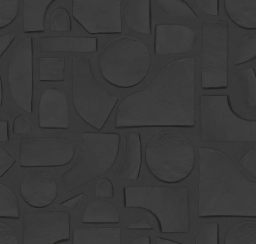 Clay Figures, Graphite Mural Wallpaper