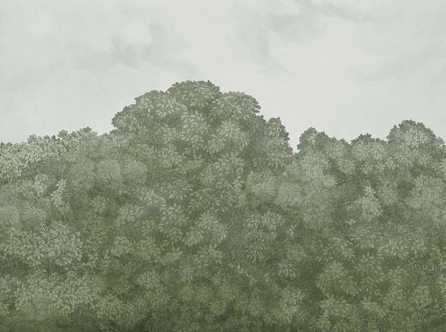 Belle Buisson, Green Vintage Mural Wallpaper