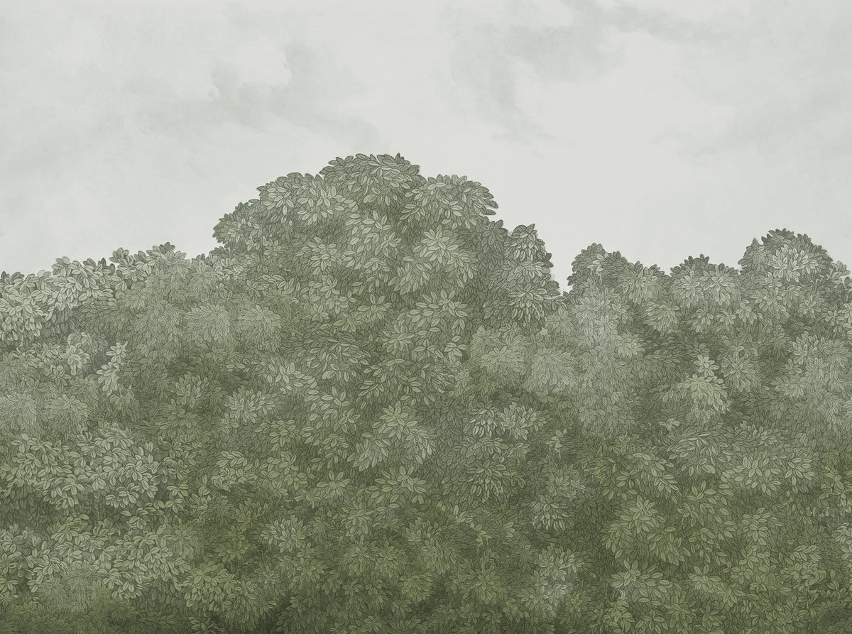 Belle Buisson, Green Vintage Mural Wallpaper - pure wallpaper artwork