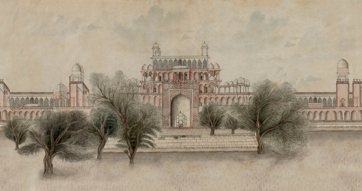 The Temple, Pink Mural Wallpaper - pure wallpaper artwork