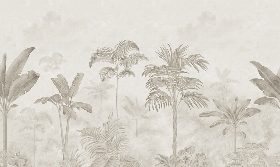 Jungle Horizon, Beige Mural Wallpaper