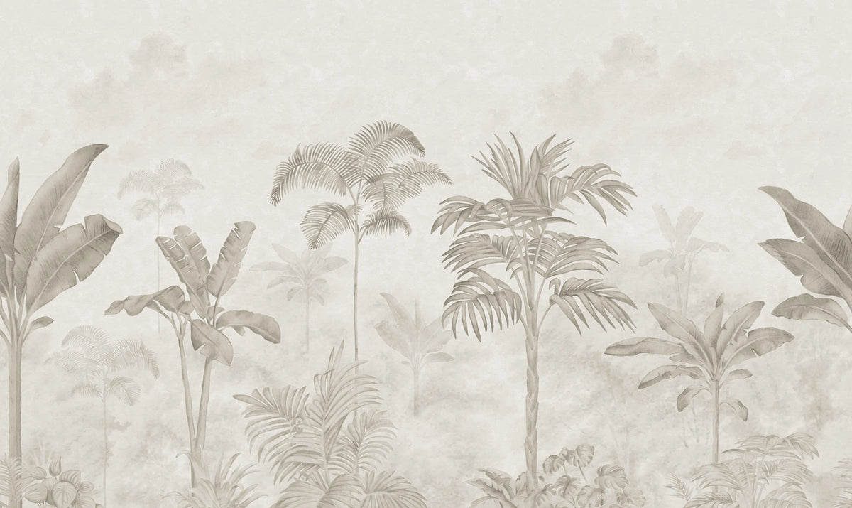 Jungle Horizon, Beige Mural Wallpaper - pure wallpaper artwork