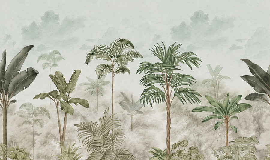 Jungle Horizon, Green Mural Wallpaper