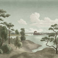 Lake View, Green Mural Wallpaper - pure wallpaper artwork