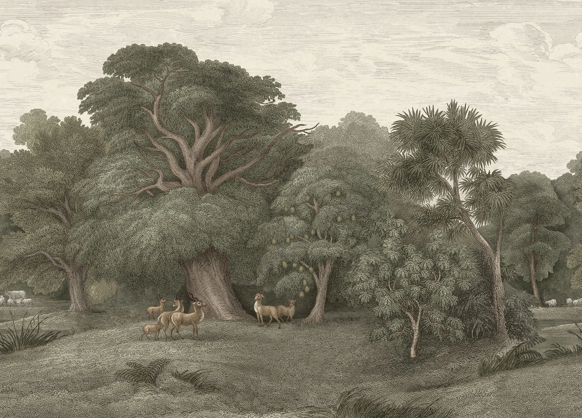 Jungle Forest, Green Mural Wallpaper - pure wallpaper artwork