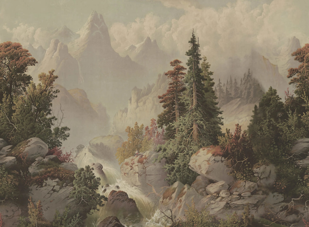 Mountain Horizon, Vintage Mural Wallpaper - pure wallpaper artwork