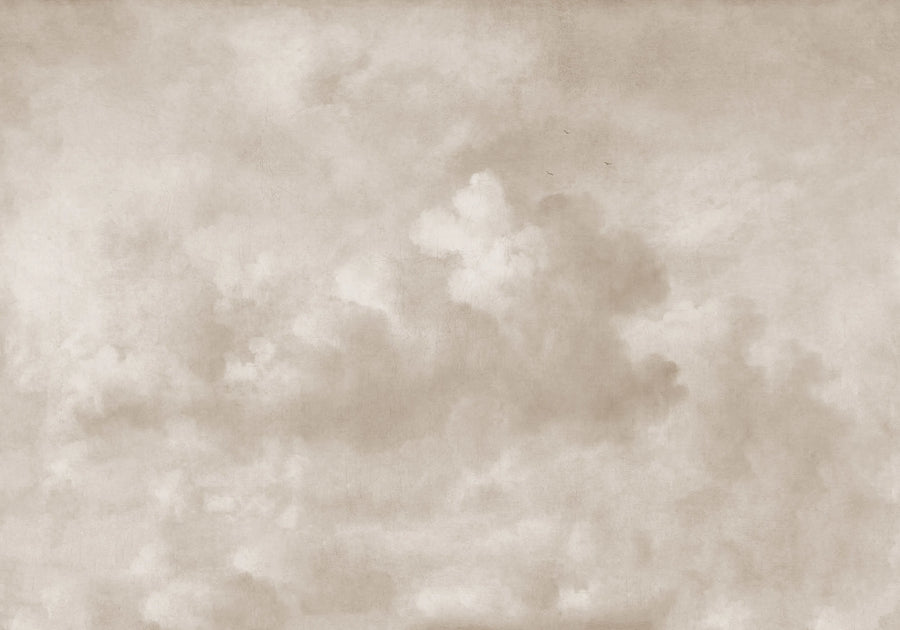Vintage Clouds, Beige Mural Wallpaper