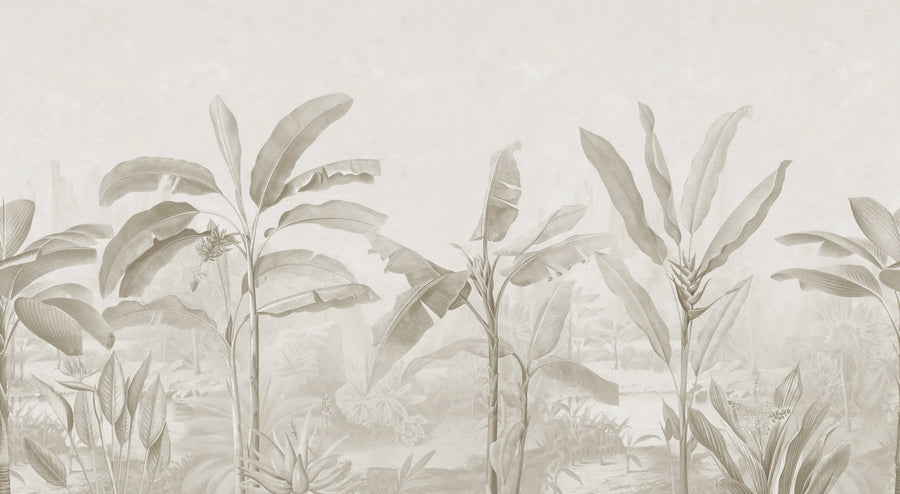 Tropical Palms, Beige Mural Wallpaper