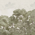 Bellewood Clouds, Green Vintage Mural Wallpaper - pure wallpaper artwork
