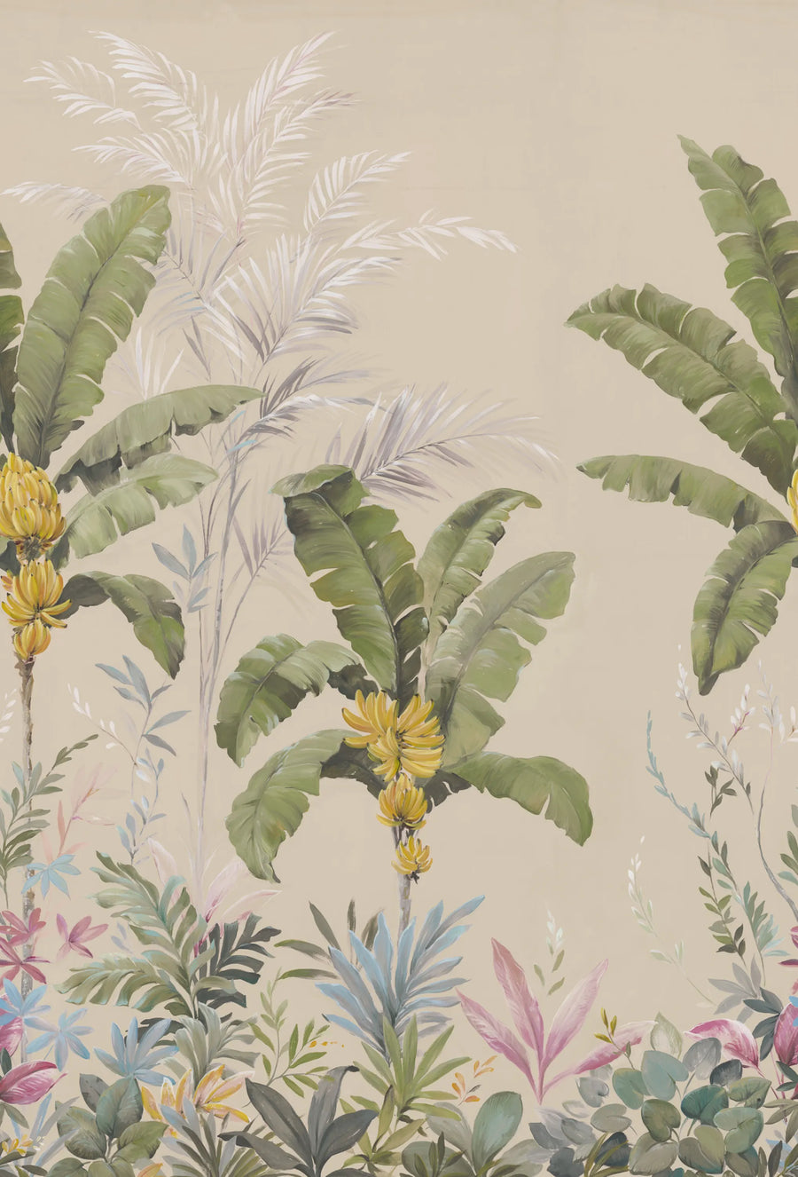 Banana Tree Jungle, Beige Mural Wallpaper