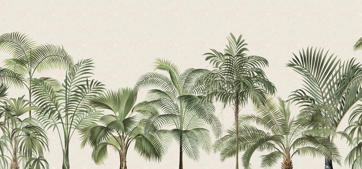 Retro Jungle, Green Mural Wallpaper - pure wallpaper artwork
