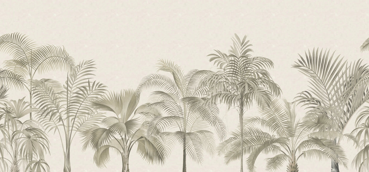 Retro Jungle, Beige Mural Wallpaper - pure wallpaper artwork
