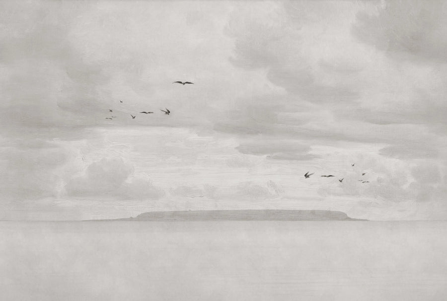 Seabirds, Beige Mural Wallpaper