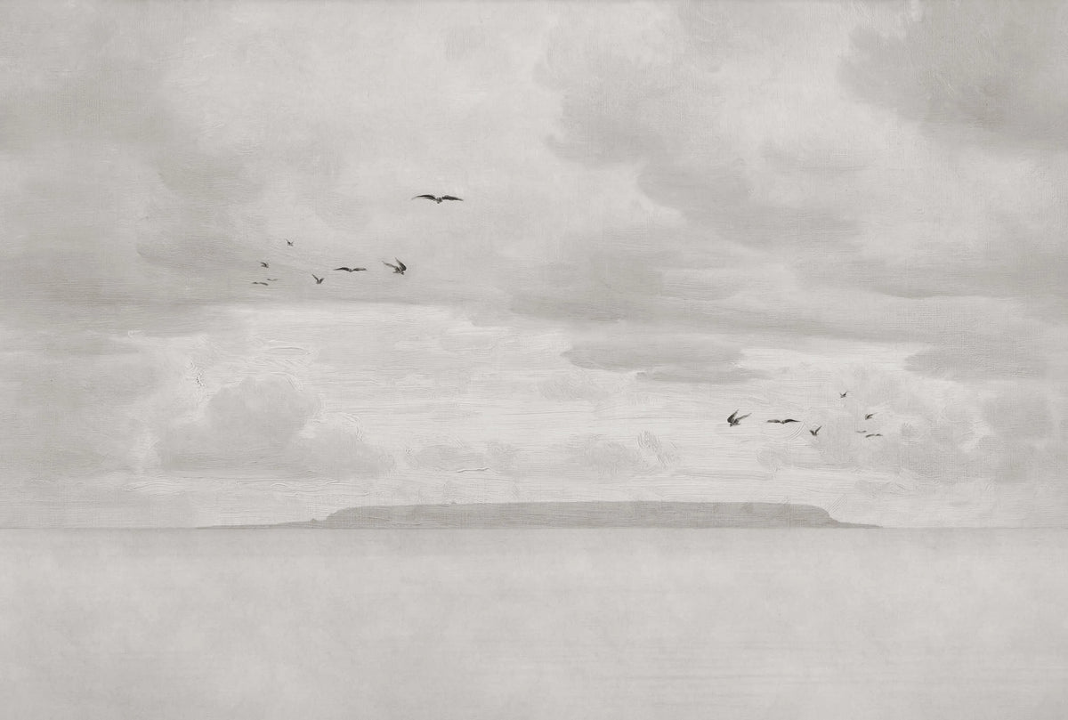 Seabirds, Beige Mural Wallpaper - pure wallpaper artwork