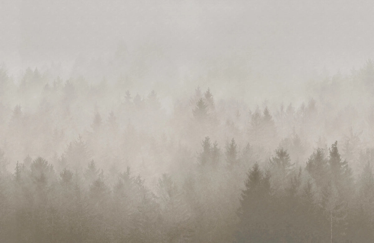 Cloudy Forest, Beige Mural Wallpaper - pure wallpaper artwork