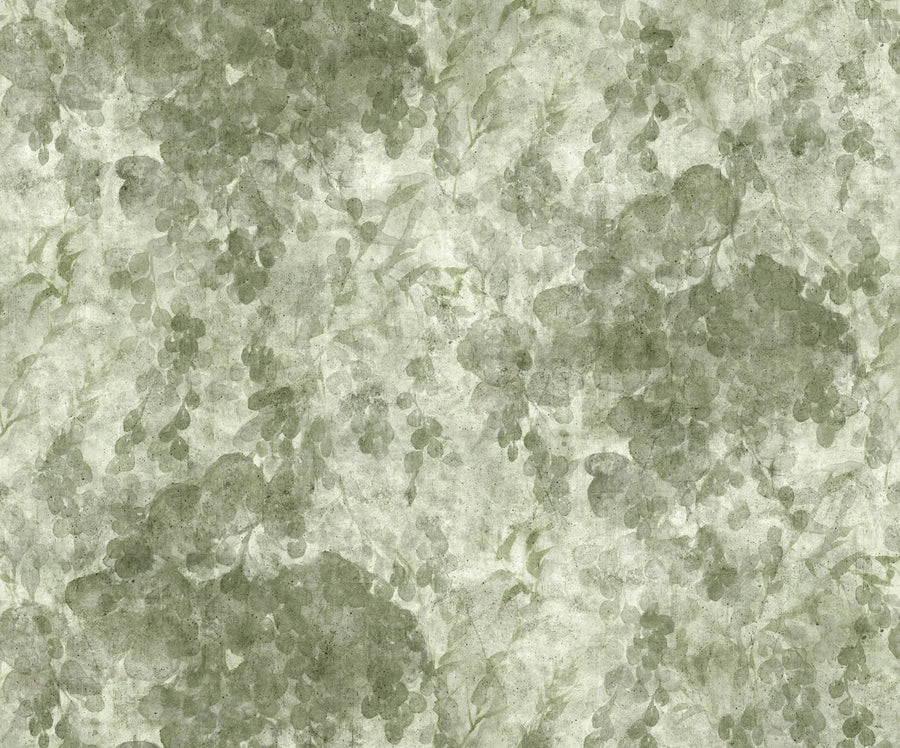 Grapevine Silhouette, Green Mural Wallpaper