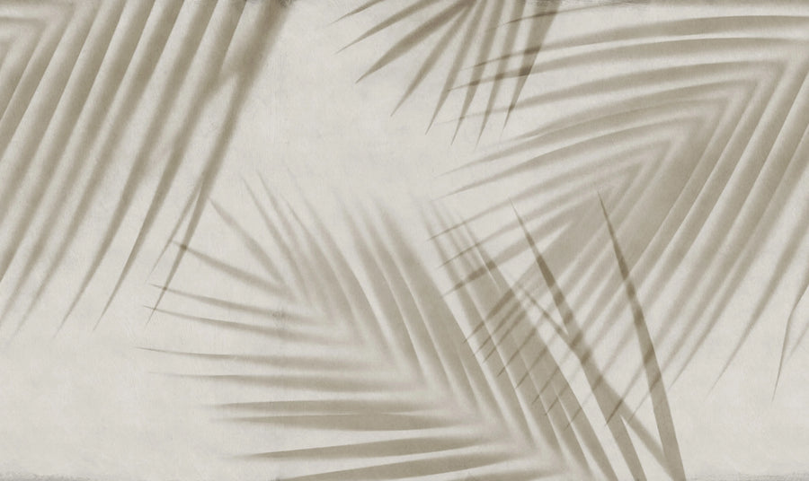 Palm Gaze, Beige Mural Wallpaper