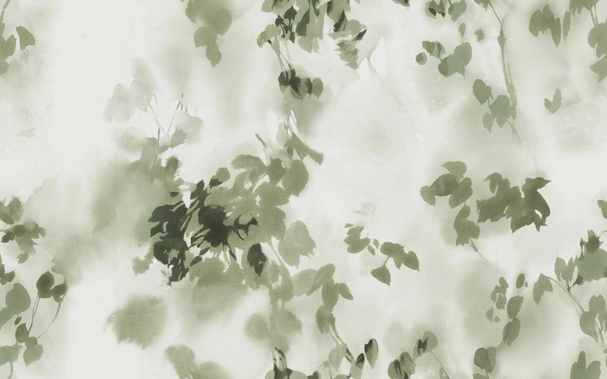 Hazy Leaves, Green Mural Wallpaper - pure wallpaper artwork