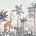 Friends of the jungle, Blue Mural Wallpaper - pure wallpaper artwork