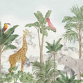Friends of the jungle, Green Mural Wallpaper - pure wallpaper artwork