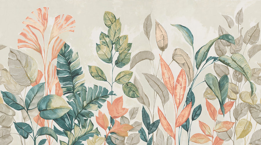 Happy Plants, Pastel Mural Wallpaper