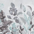 Happy Plants, Blue Mural Wallpaper - pure wallpaper artwork