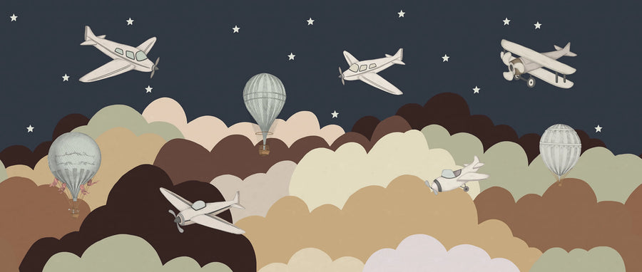 Fly Away, Brown Mural Wallpaper