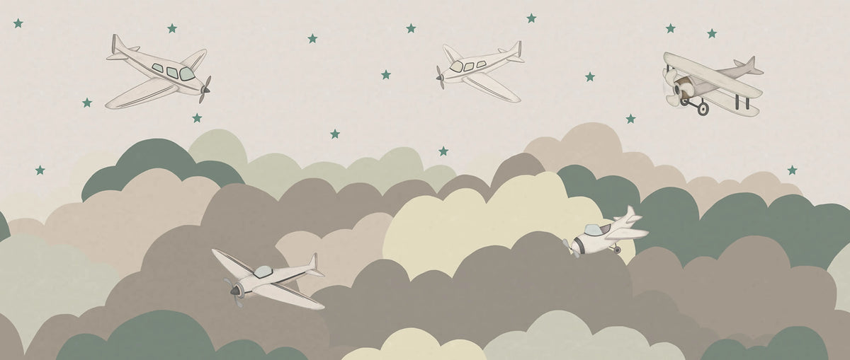 Fly Away, Beige Mural Wallpaper - pure wallpaper artwork