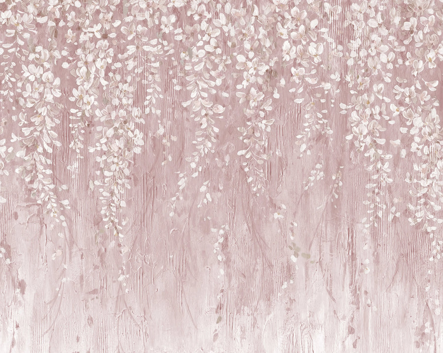 Draped Blossoms, Pink Mural Wallpaper