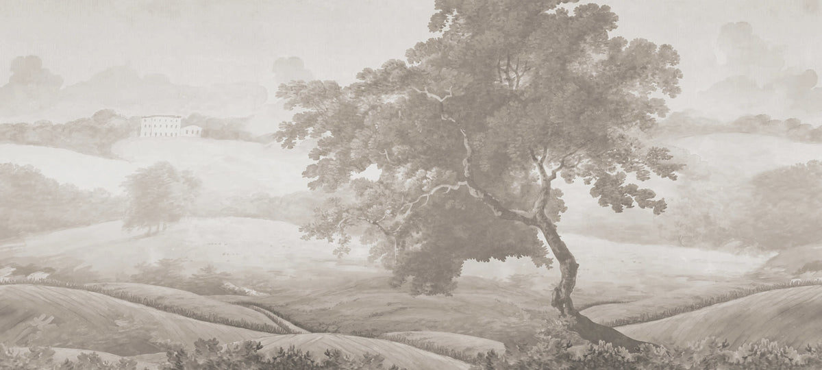 Vintage Tree, Beige Mural Wallpaper - pure wallpaper artwork