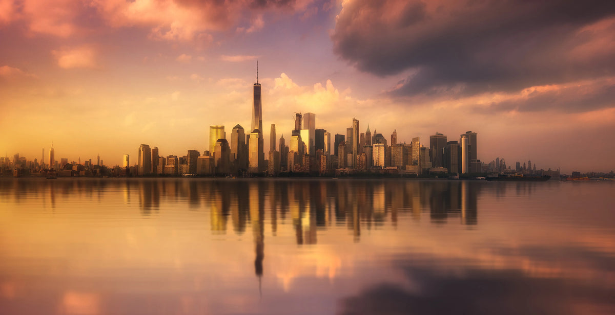 Sunset Skyline Mural Wallpaper - pure wallpaper artwork