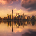 Sunset Skyline Mural Wallpaper - pure wallpaper artwork