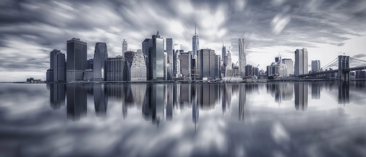 Steelblue City Mural Wallpaper - pure wallpaper artwork