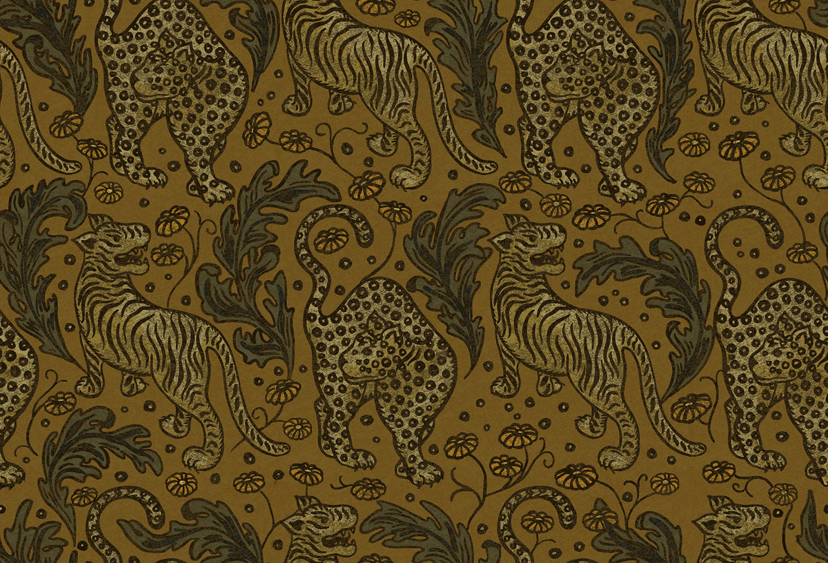 Year Of The Tiger, Saffron Mural Wallpaper - pure wallpaper artwork